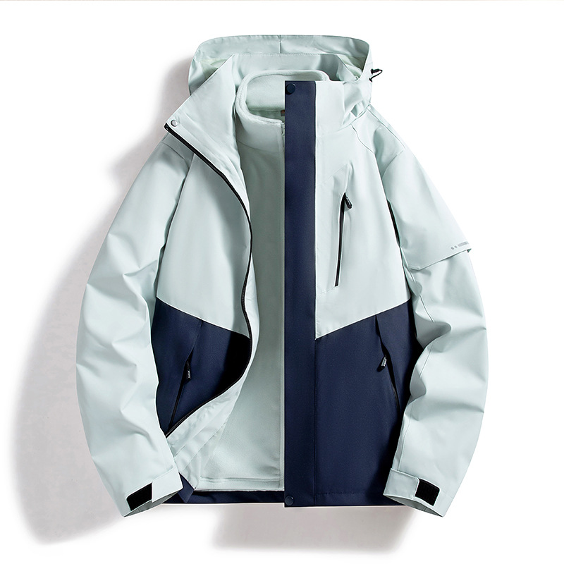 New outdoor assault jacket three-in-one water-repellent detachable outdoor mountaineering travel jacket for men and women cross-border