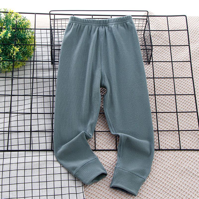 Picture of Children's Home Leggings Double-sided Sanding Soft Pajama Pants Solid Color Autumn and Winter Warm Velvet Pants