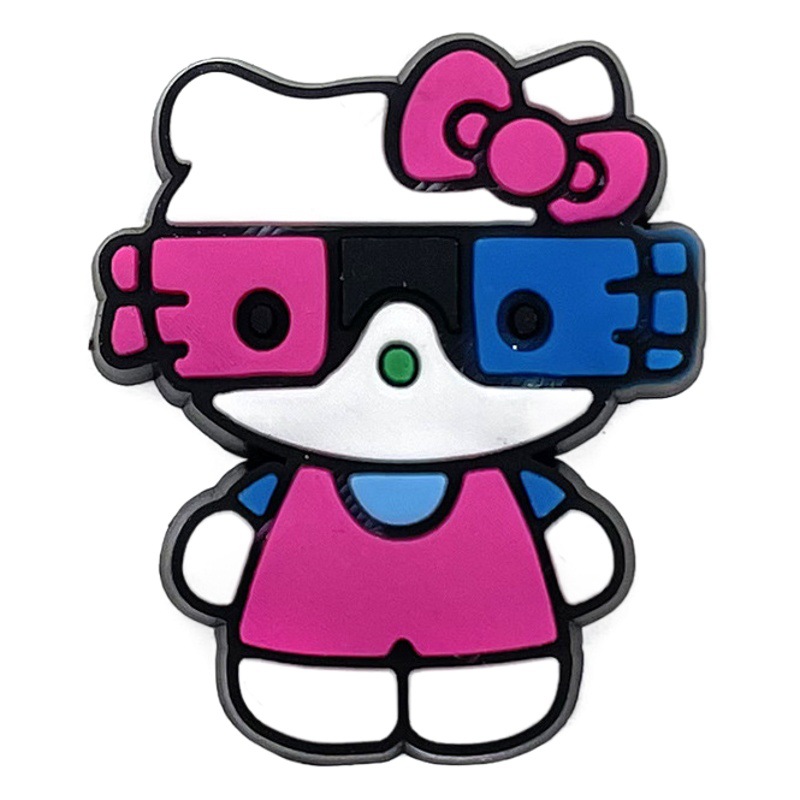 suit hellokitty Series Hole Shoes Shoes Flower Accessories Diy Shoe Buckle Detachable Cute Cartoon Buckle Shoes