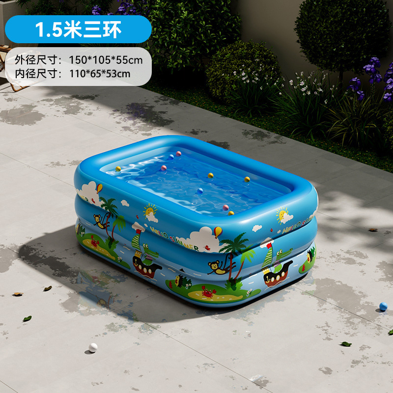 Picture of PVC Kids Inflatable Swimming Pool Home User Outside Large Family Pool Thickened Plastic Baby Baby Pool