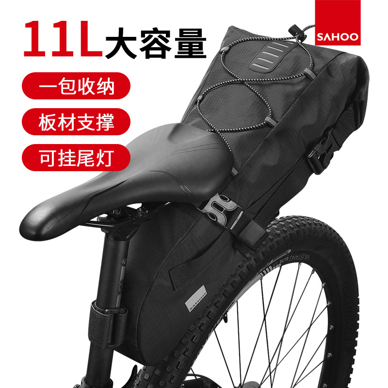 Factory wholesale New SAHOO shark Tiger bicycle tail bag large capacity bicycle PU saddle bag riding tail bag