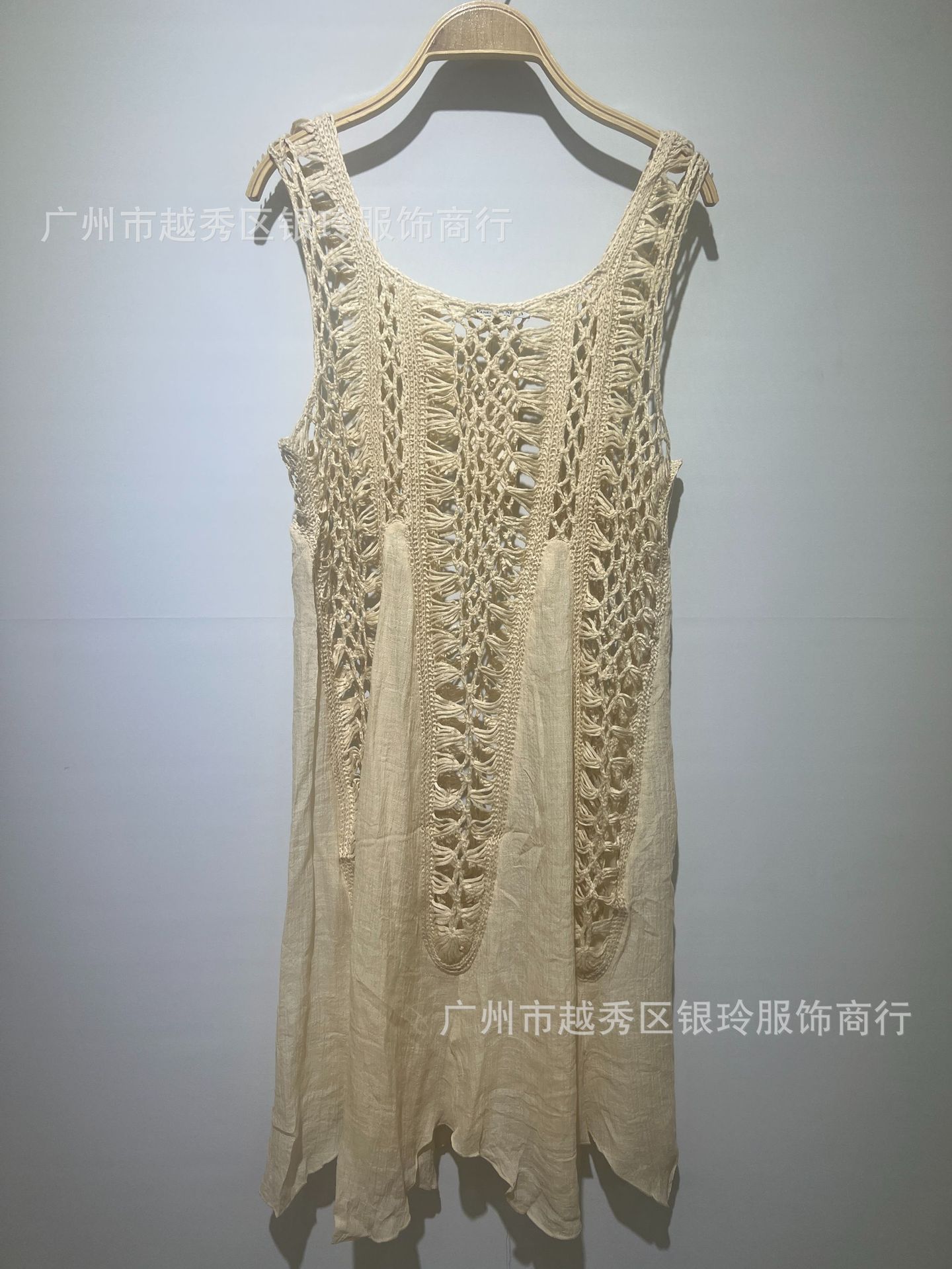 Picture of European and American Bohemian Hand Hook Stitching Slub Cloth Beach Swimsuit Hollow Sunscreen in stock 0439