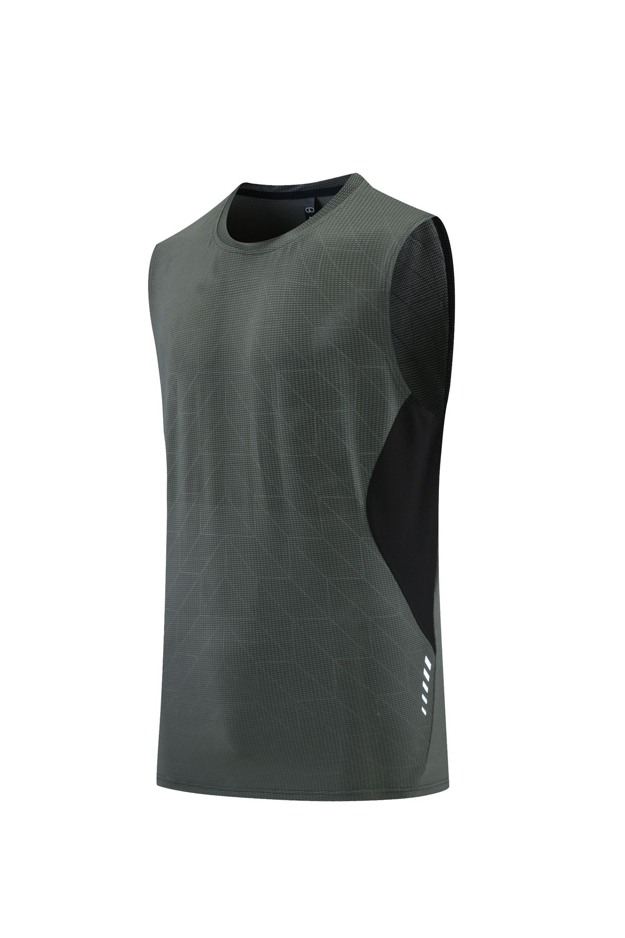 Picture of European and American Cross-border Dark Flower Reflective Strip Sports Quick-drying Vest Men's Color-block Printing Multicolor Fitness Sweat-absorbent Sleeveless Short Sleeve