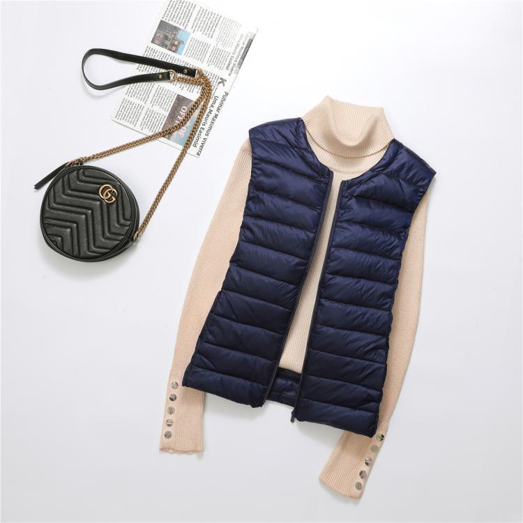 Picture of Plus Size 100kg Plus Size Plus Size Light down Jacket Collarless down Vest Women's Vest Vest Outer Wear Extra Large