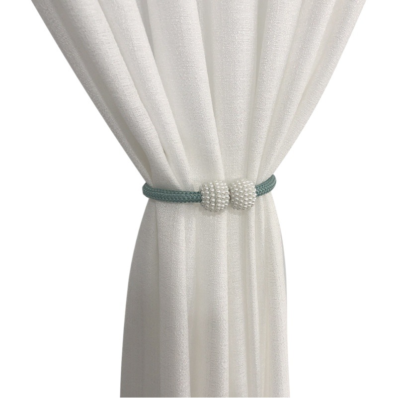 Cross-border Wholesale Simple High-strength Magnetic Pearl Magnetic Buckle Fabric Storage Lace-up Curtain Magnetic Buckle Curtain Strap