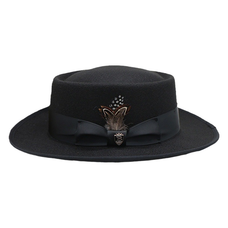 Cross-border ebay Amazon Hot Pork Pie Little Hat Woolen Hat Ring British Men and Women Jazz Hat