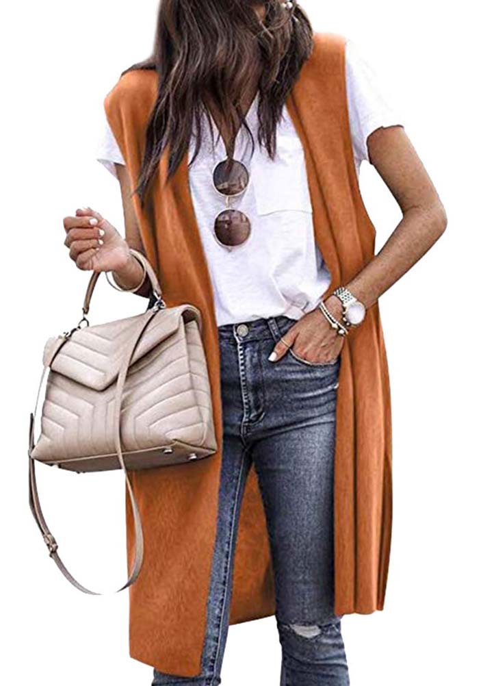 Picture of European and American 2023 Cross-border Amazon New Shoulder Cardigan eBay Fashion Trend Long Sleeveless Vest for Women