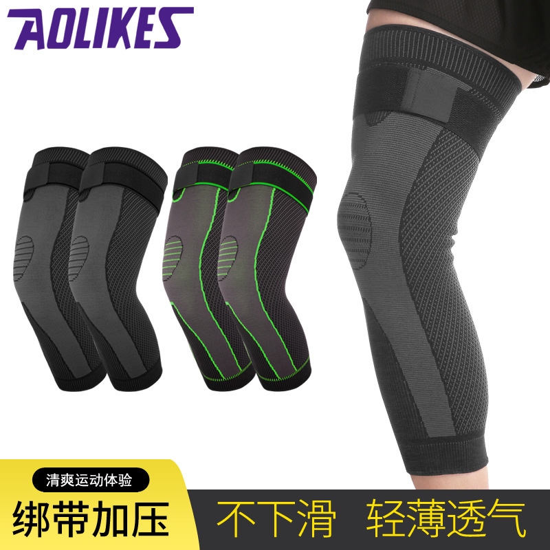 Protecting large calf, pressurizing and lengthening knee pads, riding, running, basketball, football, mountaineering, warm sports leg pads in stock