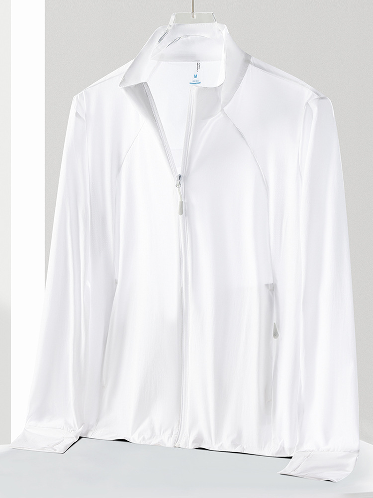 Summer ice silk sunscreen clothing women's thin UPF50 anti-ultraviolet cool breathable outdoor light sunscreen clothing men's fashion