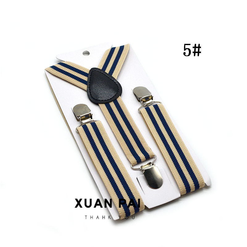 Picture of Children's 2.5cm Strap Clip Vintage Striped Series Boys and Girls Universal Suspender Belt Baby Autumn and Winter Pants Clip