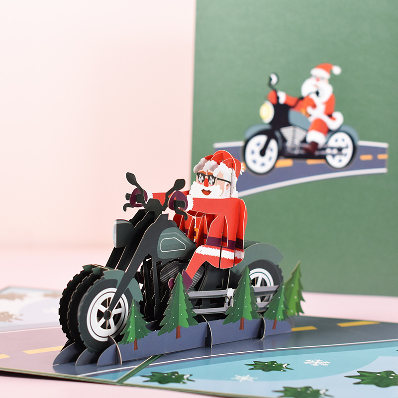 Picture of New Creative Amazon Cross-Border 3D Greeting Card Holiday Greetings Handmade Card Color Printed Christmas Lettering