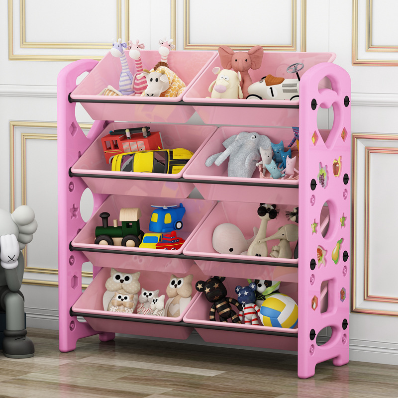 Picture of Children's Toy Storage Rack Household Kindergarten Baby Storage Rack Floor Multi-Layer Finishing Rack Storage Cabinet Plastic Basket