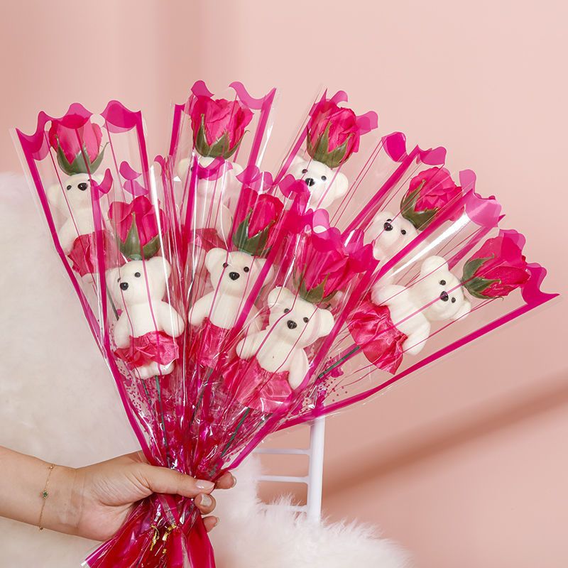 Picture of Valentine's Day to Send Teachers to School Season Gift Simulation Bear Soap Flower Rose Bouquet to Send Girlfriend to Push Gift