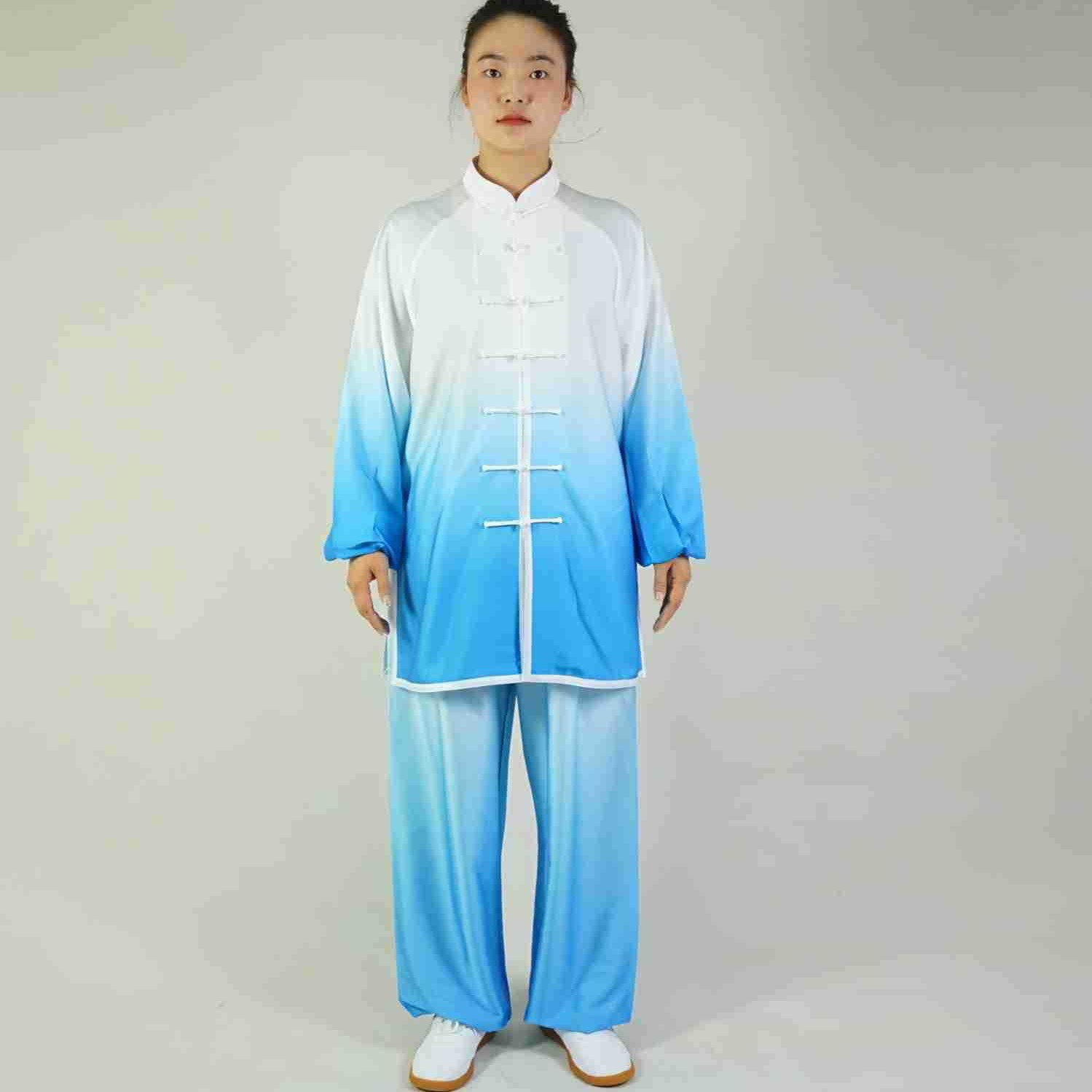 Picture of Gradient Tai Chi Suit, Martial Arts Suit, Training Suit, Eight-Section Brocade Performance Suit, Milk Silk Performance Martial Arts Suit, Practice Bend