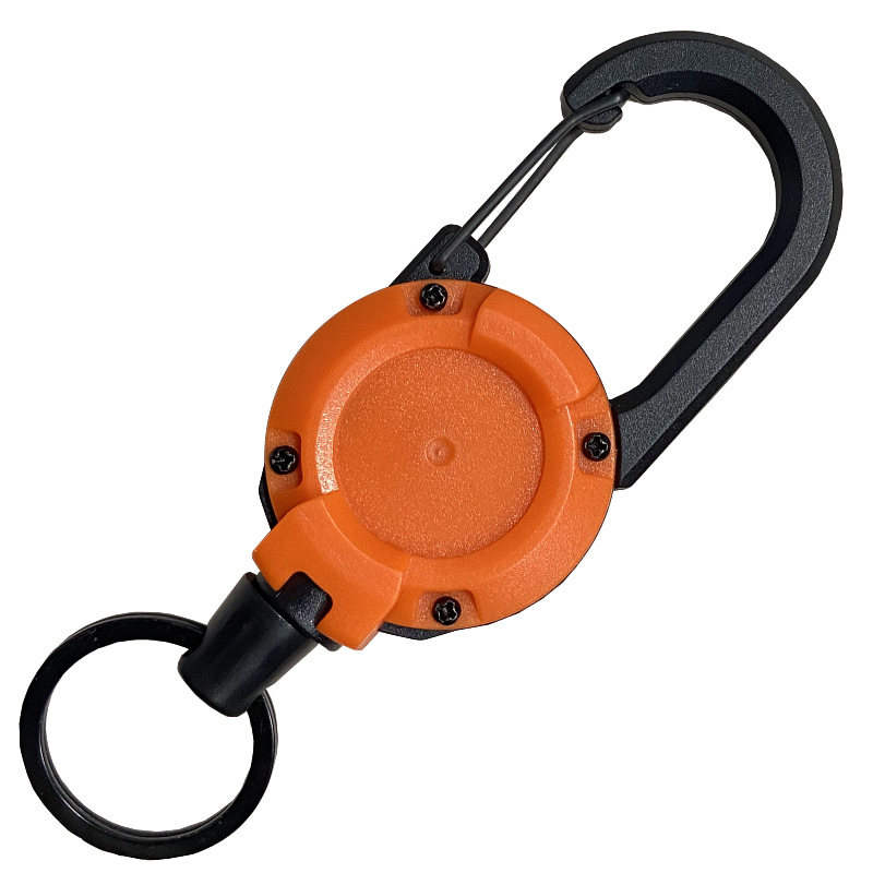 Picture of Backpack tactical U-shaped easy-pull buckle keychain retractable simple black outdoor portable steel wire four-color spring buckle
