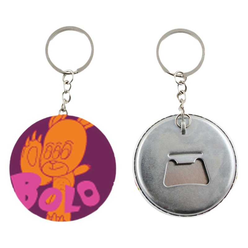 Badge House Bottle Opener Keychain Consumables Beer Bottle Opener Hanging Chain Creative DIY Advertising Gift Materials