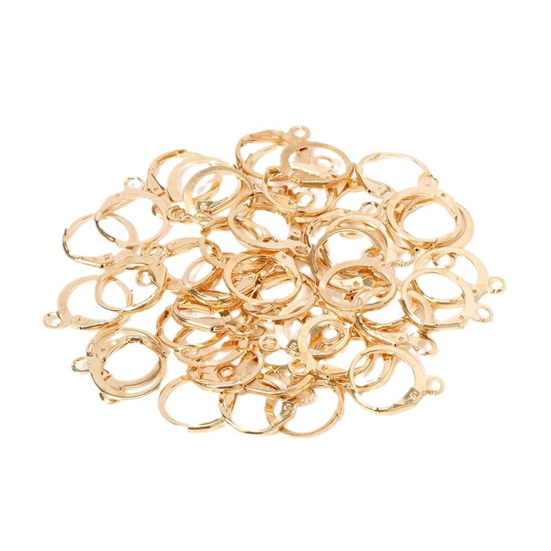Picture of Iron Korean Ear Hook Earring Ring Jewelry Earrings Round French Ear Hook Earrings Material DIY Jewelry Accessories