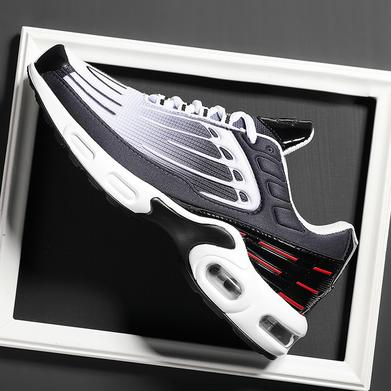 Cross-Border Summer Trendy Men's Shoes Air-Cushion Shoes Men's Thick-Soled Shoes Couples Outdoor Leisure Sports Men's Shoes Fly-Knit Running Shoes