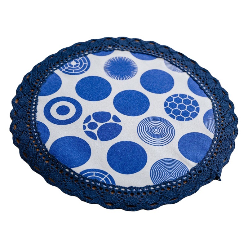 Yiman Rhyme Placemat Single-Layer Lace Round Rectangular Decorative Heat-Insulated Geometric Printed Monolithic