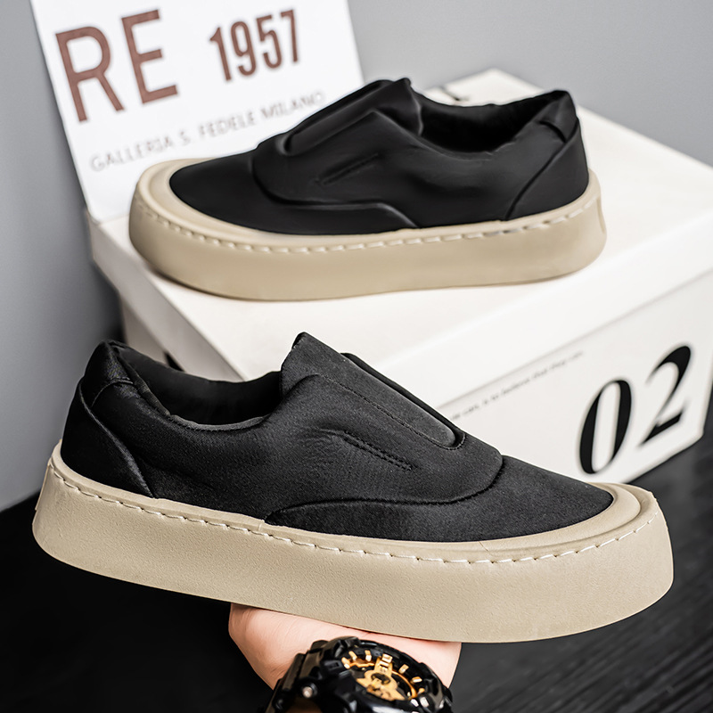 Casual Men's Shoes 2025 New Style Slip-On Slip-Ons Cloth Breathable Sneakers Trendyy Versatile Soft-Soled Canvas Shoes for Men