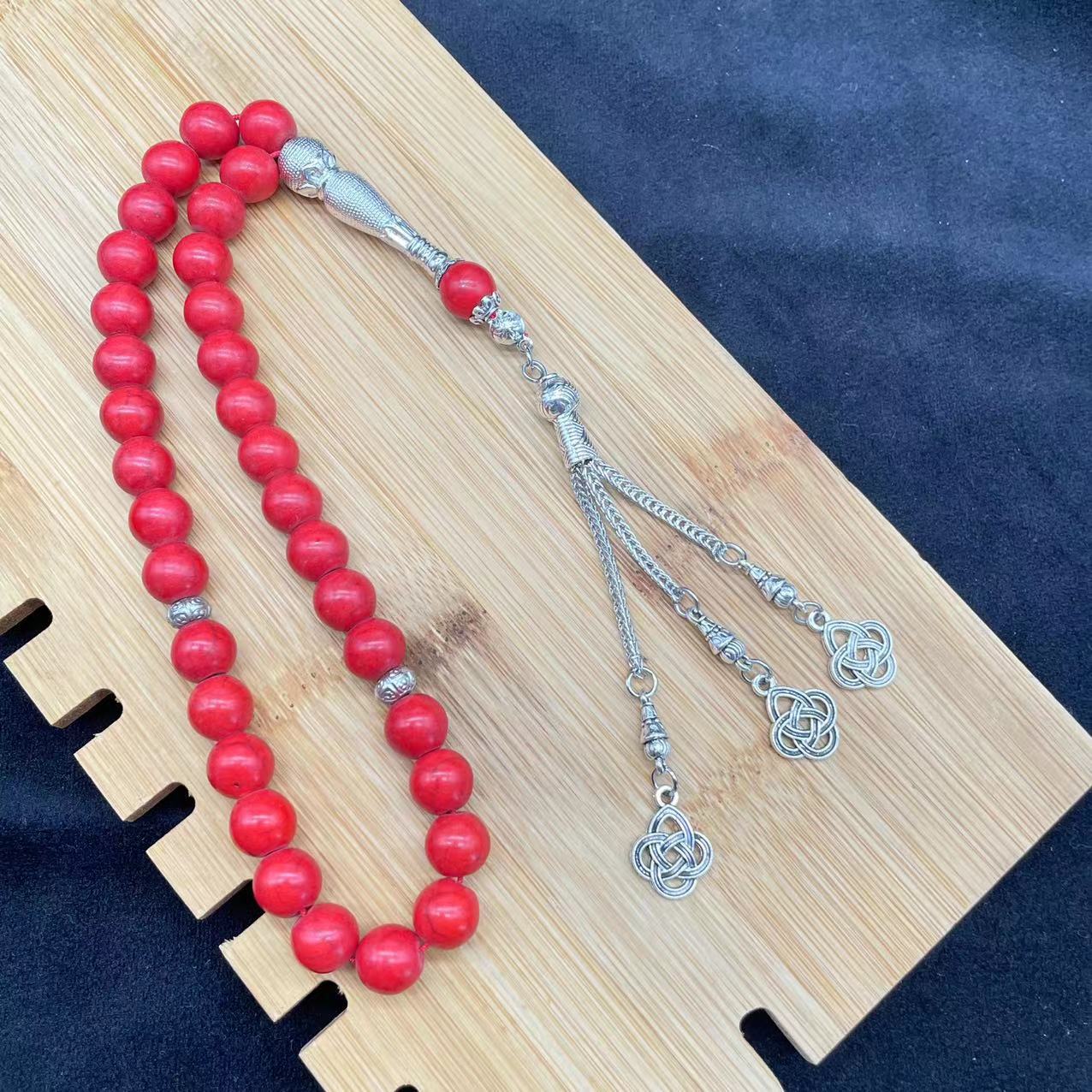Picture of 33 Turquoise Rosary Original Design 10mm Totbih Handmade Beads