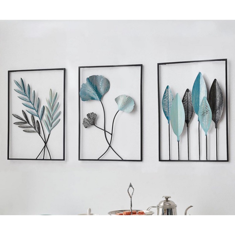 Amazon Color Iron Shrink Leaf Modern Living Room Wall Decoration TV Sofa Background Wall Hallway Pendant