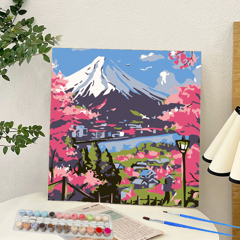 Picture of Digital oil painting landscape Dafen village hand-painted mathematical oil painting coloring painting oil painting flowers flower oil painting wholesale