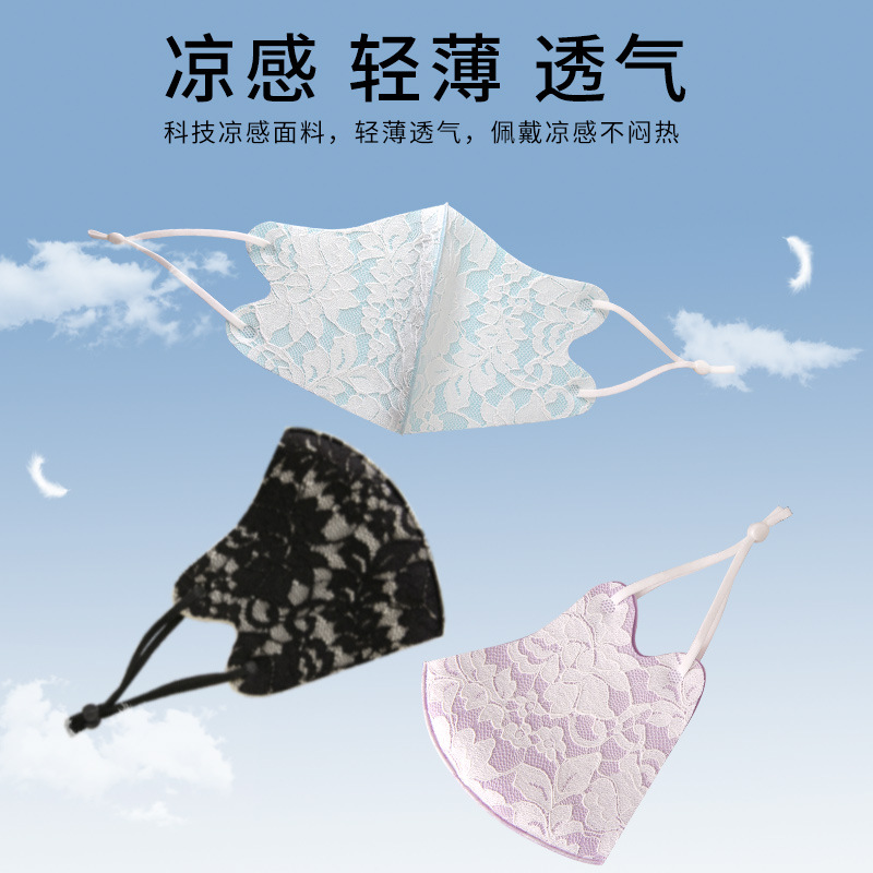 Picture of Composite Lace Mask, Breathable Lace, Adjustable Amazon Cloth Mask, Sun Protection, Windproof, Dustproof, Warm Mask