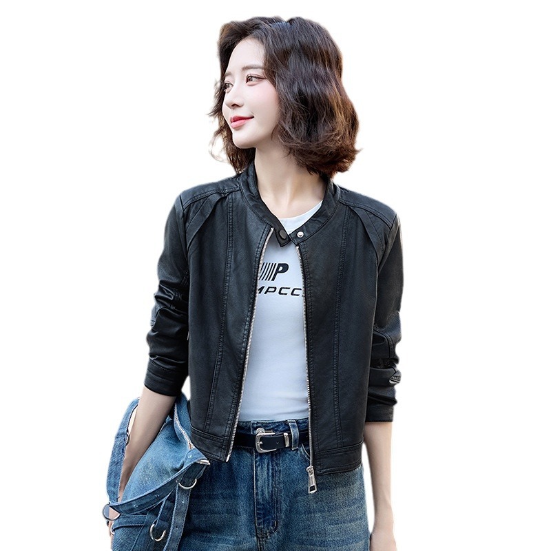 Picture of Fashion Small Leather Jacket Women's Spring and Autumn 2024 New Slim Look Super Good-looking Small Short Leather Jacket Top