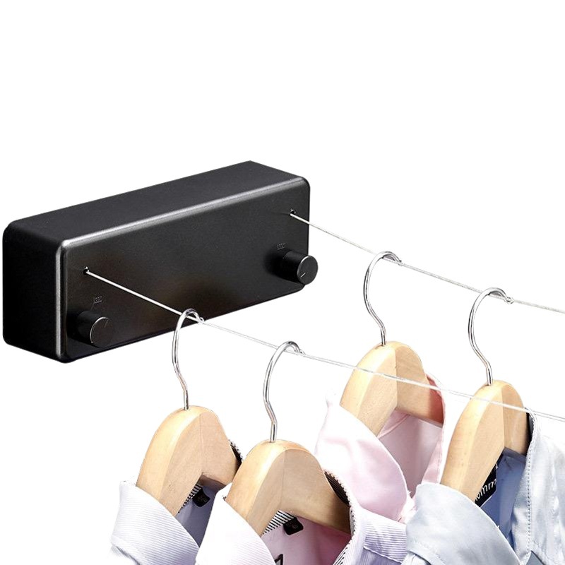 Cross-Border Invisible Shrinkable Wall-Mounted Clothes Drying Double Rope Hotel Balcony Bathroom Thickened Stainless Steel Wire Drying Rope Wholesale