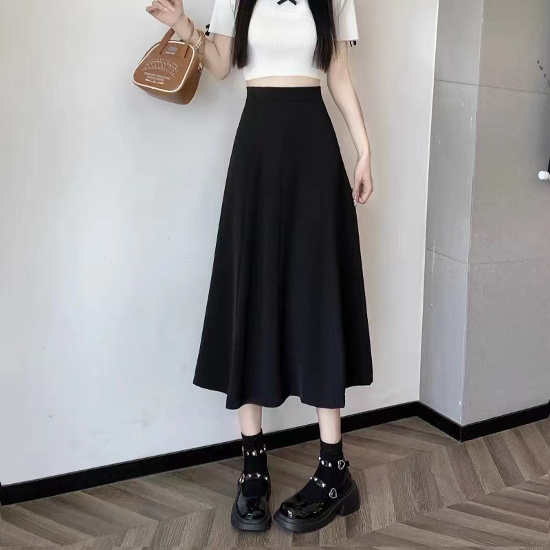 Suit Skirt Women's Mid-length Spring and Summer Pear-shaped Body Wearing High Waist A- line Umbrella Skirt Dosing Large Swing Long Skirt