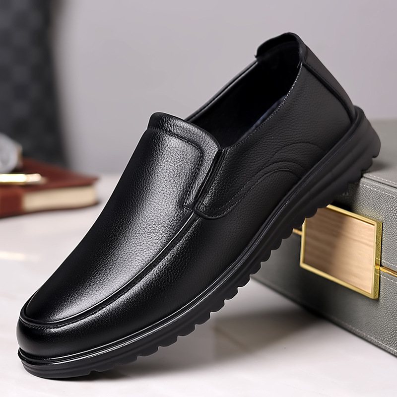 Spring and Autumn Men's Shoes Men's Business Casual Leather Shoes Men's Fashion Breathable Shoes British Casual Slip-on Leather Shoes