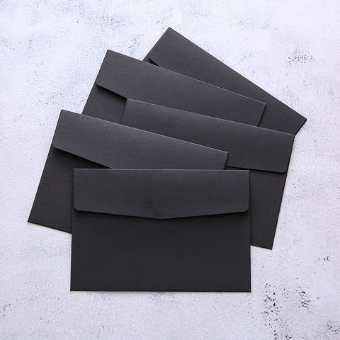 Picture of Japanese Grocery Black Envelope Letter Paper Kraft Minimalist Unprinted Artistic Postcard Love Letter Document Storage Bag Wholesale