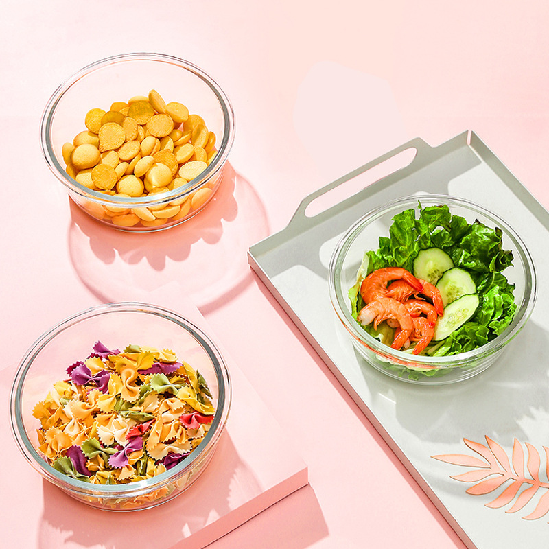 Picture of High Boron Glass Lunch Box Accompanying Gift Heating Bowl Microwave Oven Refrigerator Fresh-keeping Box Office worker Lunch Box with Meal Lunch Box