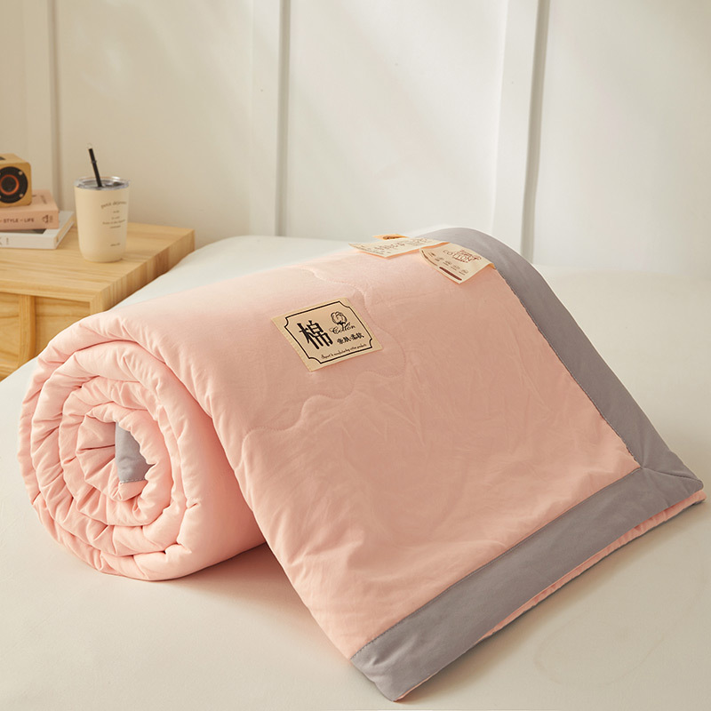Picture of Yarn-Dyed Washed Cotton Summer Quilt, Class a Pure Cotton Air Conditioning Quilt Four-Piece Set, Washable and Machine Washable Thin Quilt, Ins Style