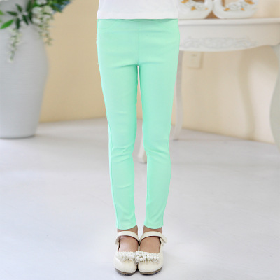 Picture of Girls' Pencil Pants Spring and Summer Thin Children's Summer Outer Skinny Pants Tight Stretch Candy Color Children's Leggings