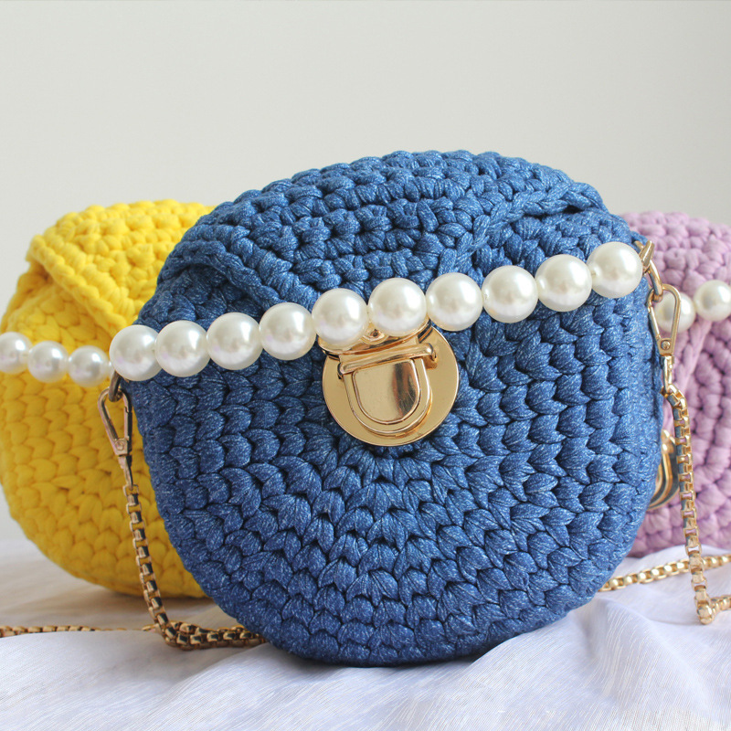 Four Seasons Cloth Bag Handmade diy Material Bag Handbag Crossbody Shoulder Round Bag Ladies Backpack Wholesale