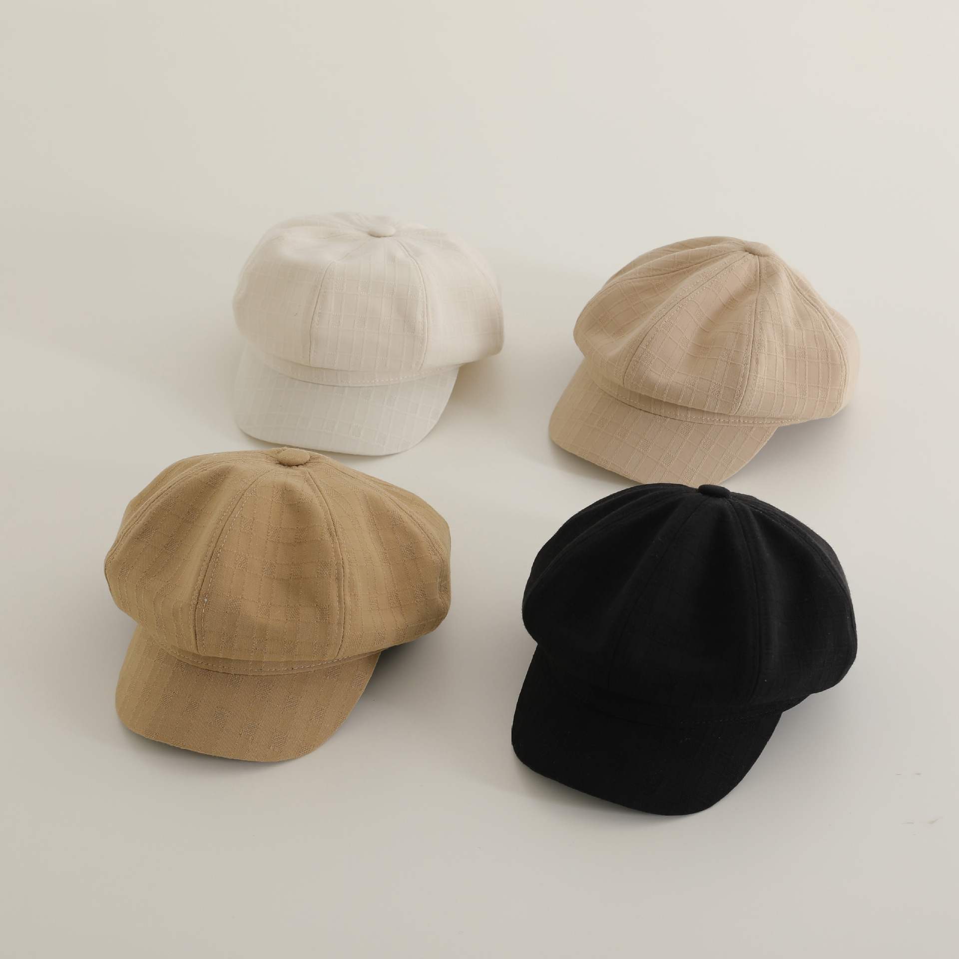 Children's Hat British Retro Striped Octagonal Hat Spring Sunshade Hat Japanese Style Artistic Personality All-match Beret