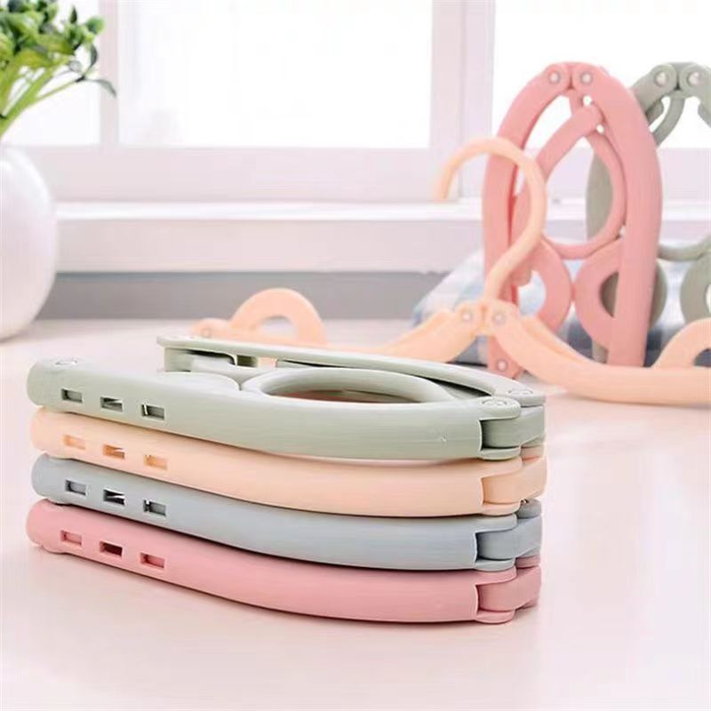Picture of Folding Hanger Bold Travel Portable Pants Rack Household Non-Slip Drying Clothes Hanger Plastic Folding Hanger