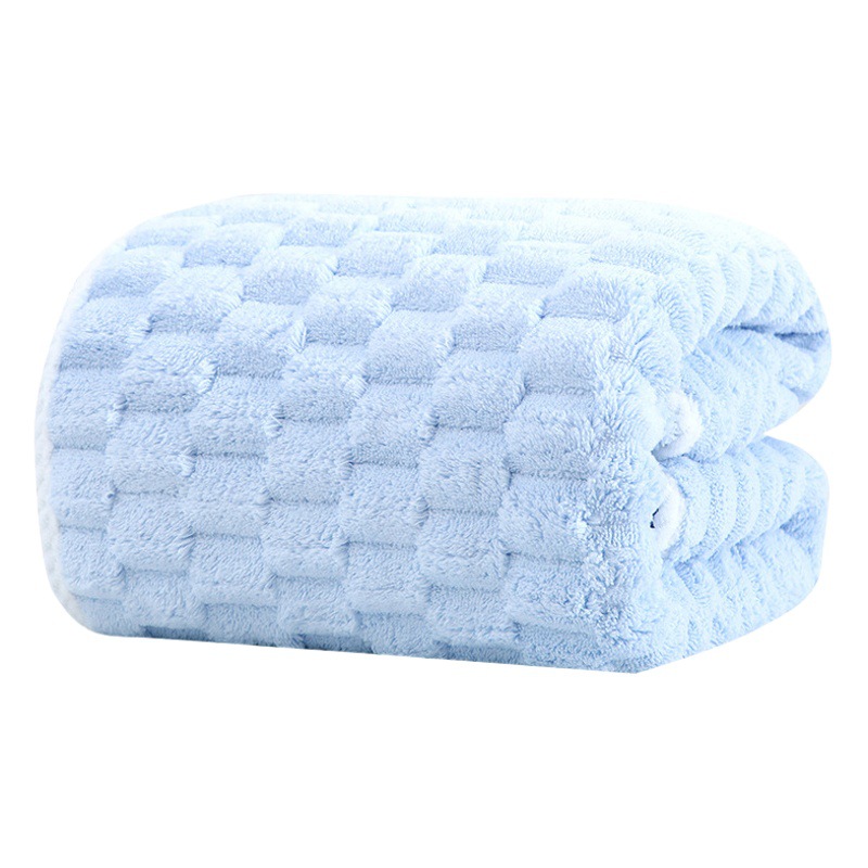 Class a Yunduo Check Coral Velvet Bath Towel Absorbent Quick-Drying Wrap Towel Enlarged and Thickeneded Household Bath Towel Wholesale Super Soft