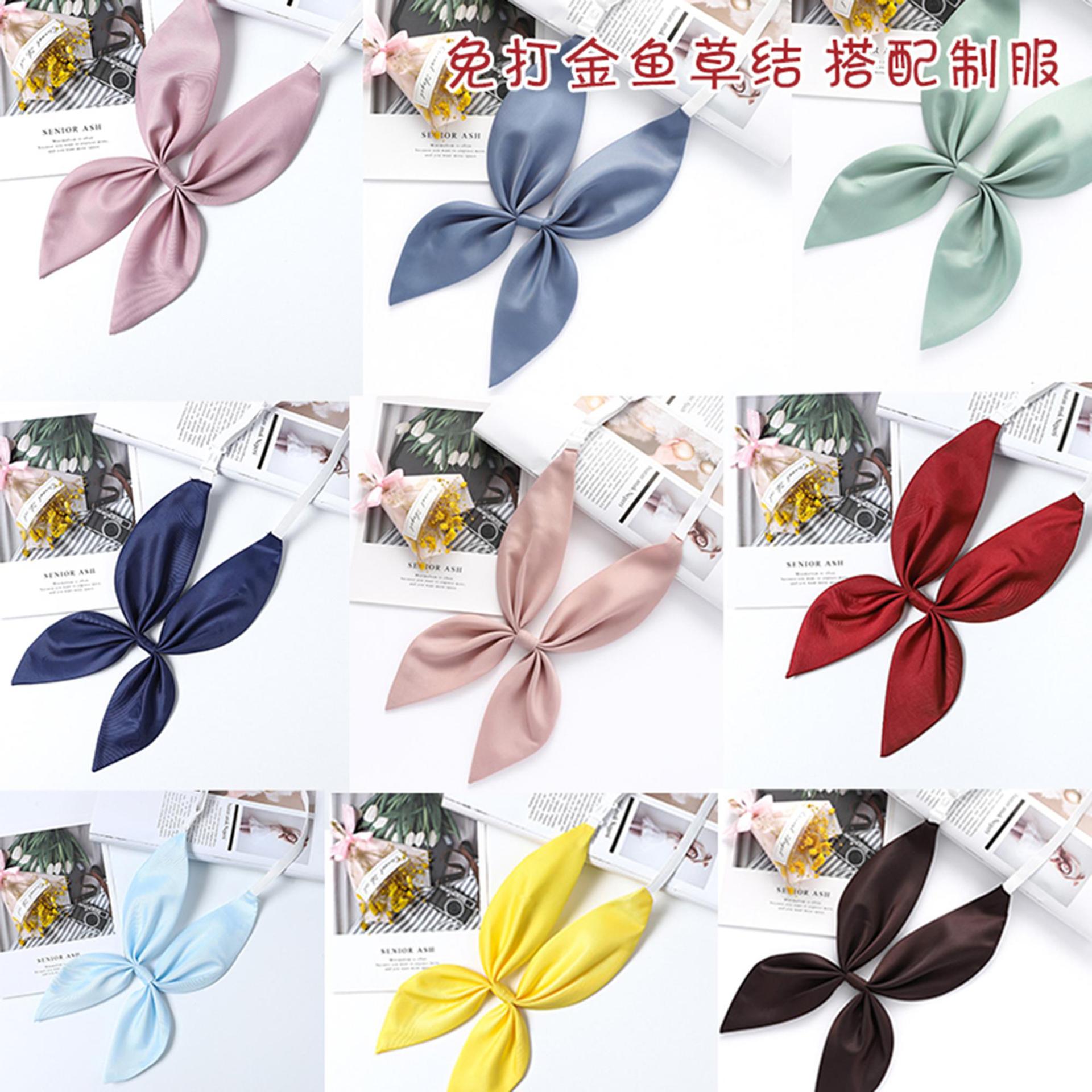 Picture of Goldfish Knot Jk Bow Tie Imitation Triangle Towel Free Slayer Suit Scarf Japanese Bow Uniform Collar wine red