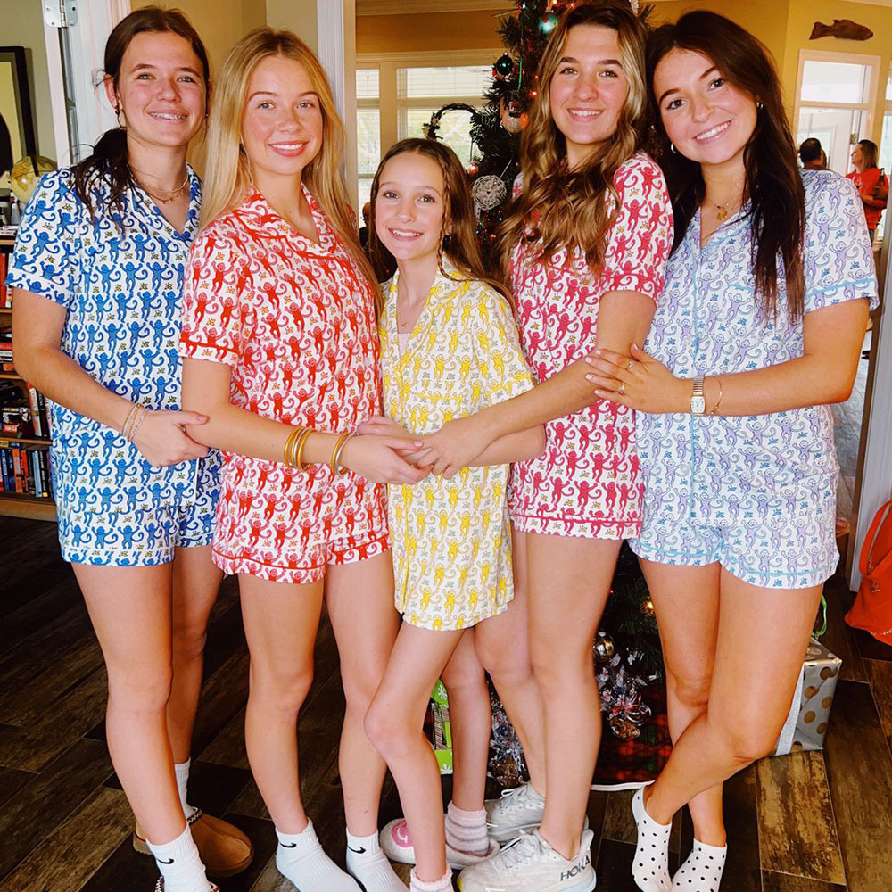 2024 Summer Amazon European and American Homewear Monkey Print Polo Casual Set Export Pajamas Comfortable and Casual