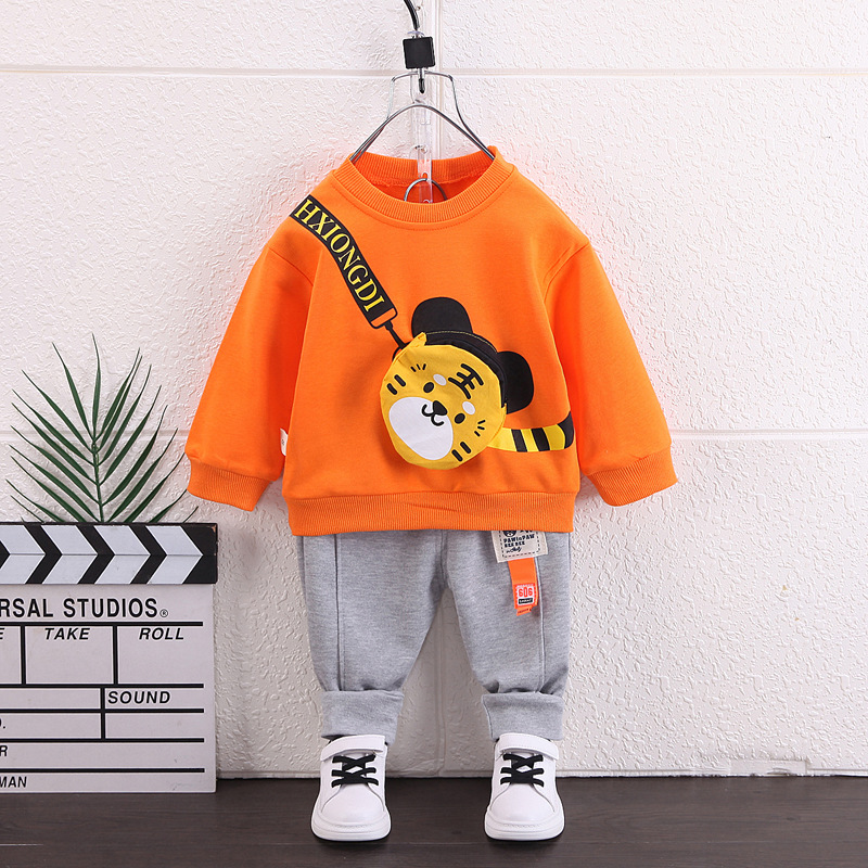 Boys' Autumn Clothes Western-style 2 Children's Bag Clothes Boys Spring and Autumn Children's Baby Boom Children's Clothes 1-year-old Baby Suit