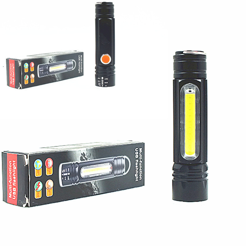 USB High-power flashlight T6 zoom long-range Mini Waterproof rechargeable LED magnet work light maintenance