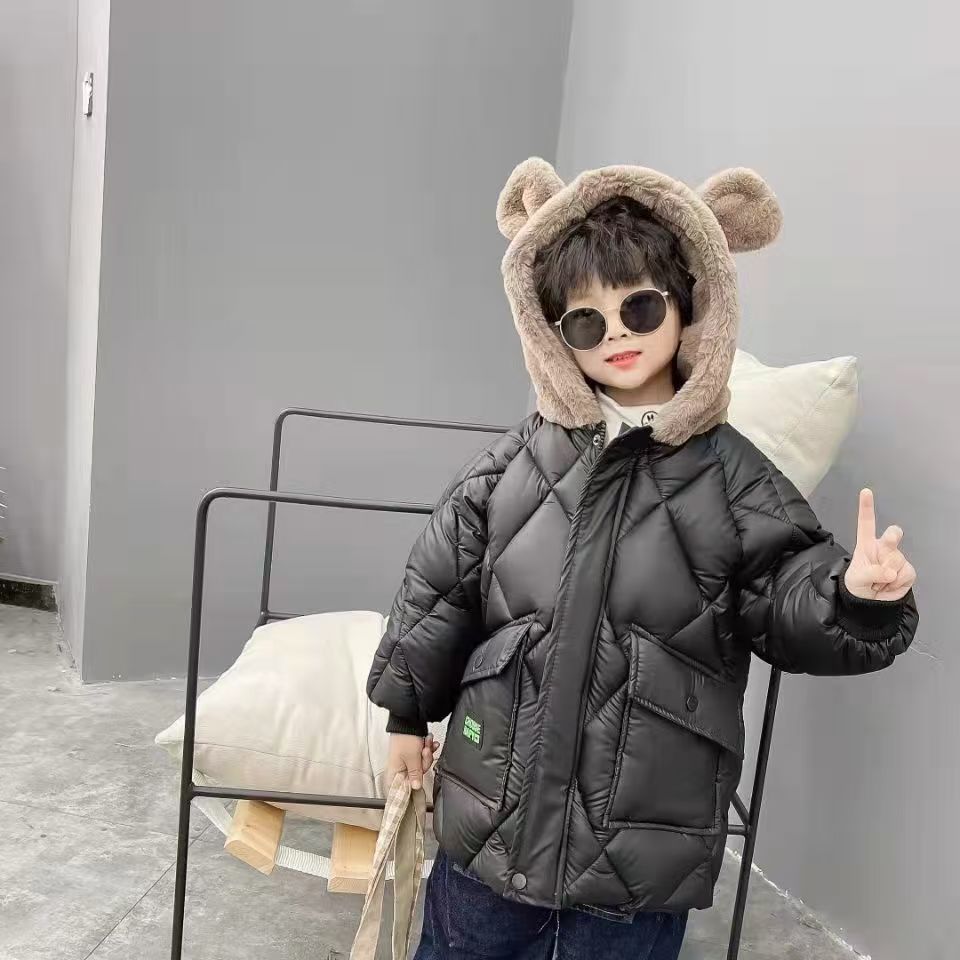 Picture of 2024 cotton-padded coat winter cotton-padded down coat boys fleece-lined thick winter coat cotton-padded coat Korean boys new children