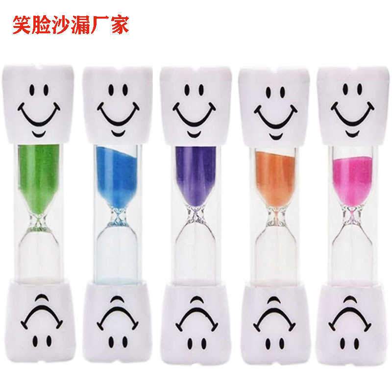 Picture of Creative children brushing their teeth 3 minutes timer hourglass cartoon smiley plastic drop-proof student gift birthday gift