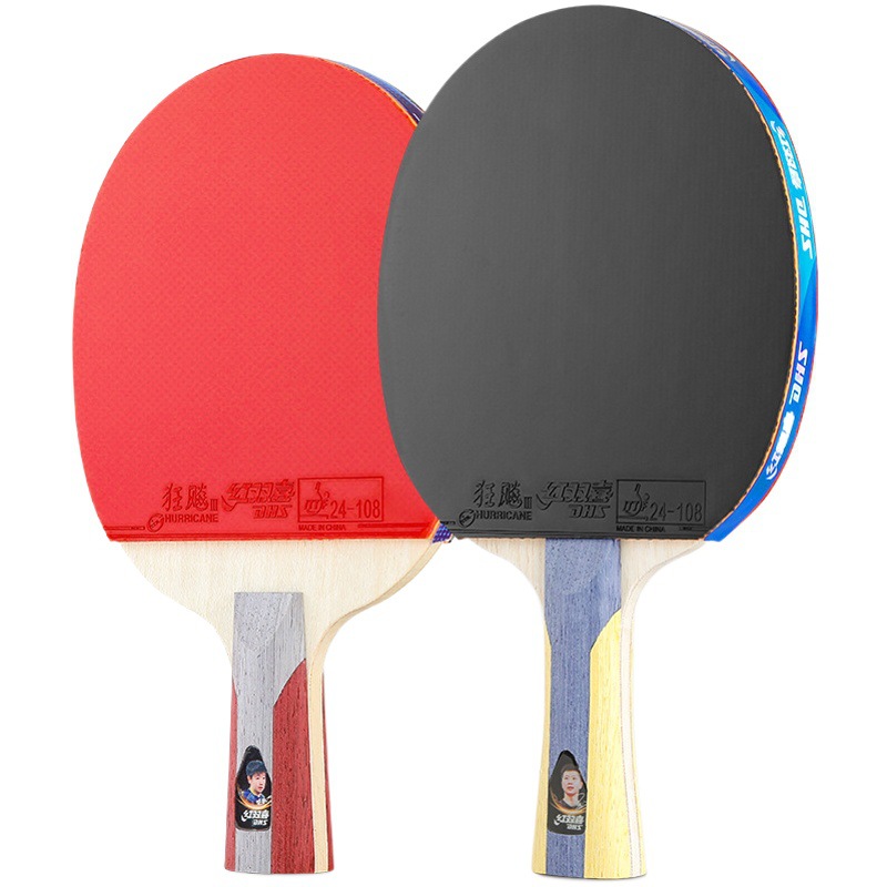 Red Double Happiness Table Tennis Racket Professional Grade 5-Star H5002 Student Table Tennis Single Racket Ma Long Crazy Four-Star Wholesale Direct Racket