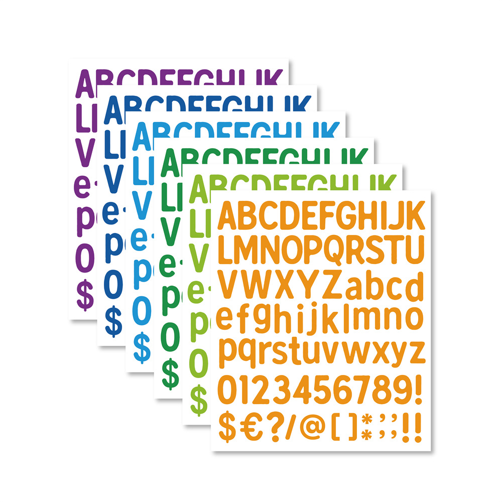 Picture of Amazon TK cross-border diy letters and numbers stickers colorful combination stickers water cup stickers creative index hand account stickers