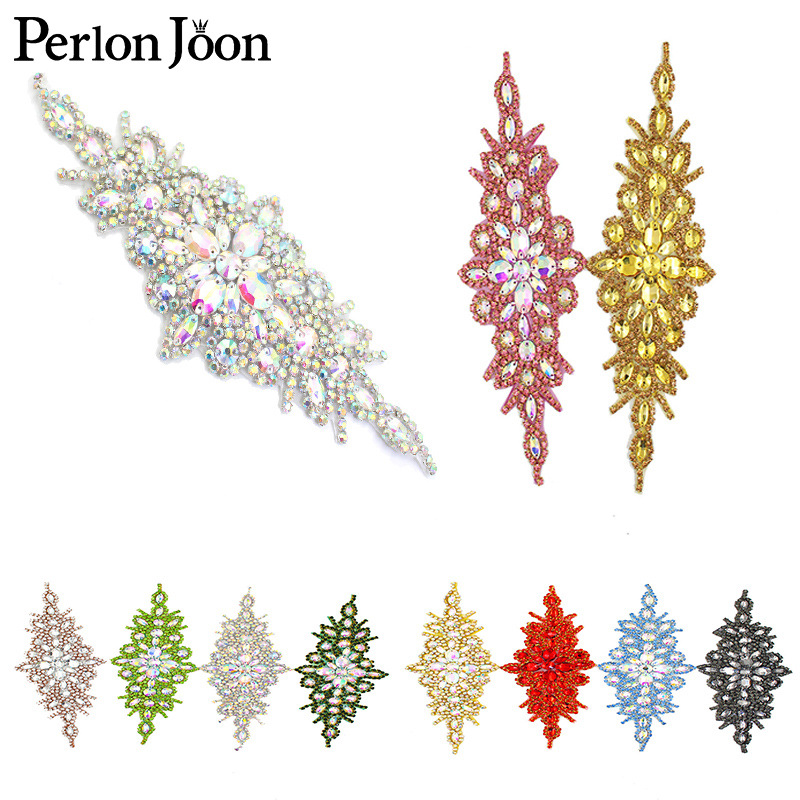 Cross-border heavy industry multicolor rhinestone dress flower AB color crystal dress flower decoration DIY bridal wedding accessories WH028