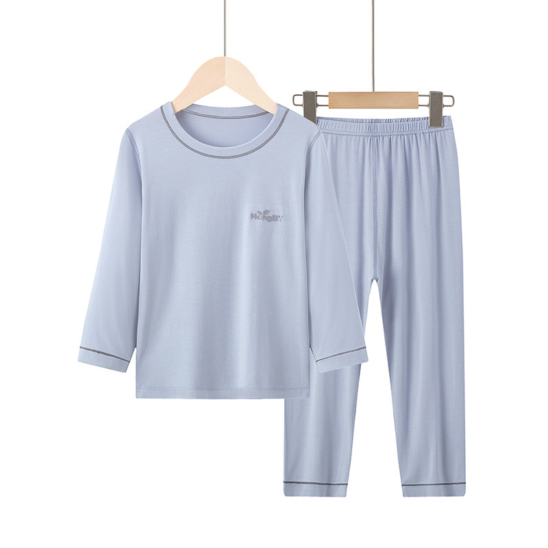 Picture of Summer Boys' Short-sleeved Shorts Modal Children's Pajamas Girls' Parent-child Home Clothes suit Children's Air-conditioning Clothes